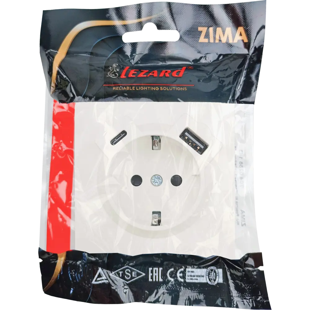 Розетка USB встраиваемая Lezard Zima с заземлением цвет слоновая кость 89446332 STLM-2015469 - Вид №5