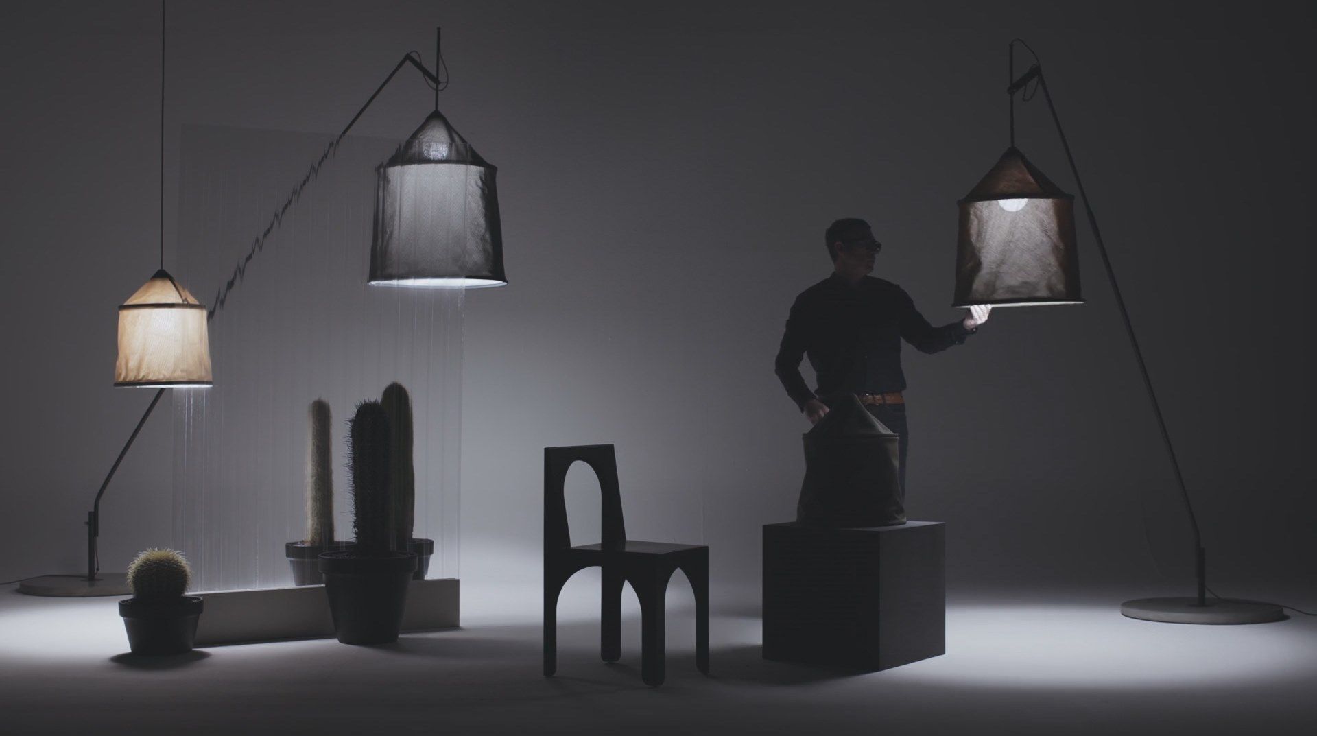 Напольная лампа из нержавеющей стали и текстилена Marset Jaima ARCH-00132175 - Вид №2