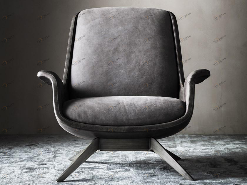 OAK Кресло в набуке с подлокотниками Metronome sun-id-1407200