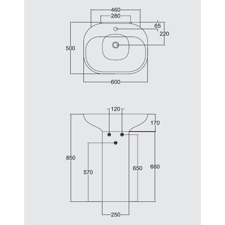 19004 Накладная раковина на столешницу  овальная Ceramica Hidra  - Вид №4