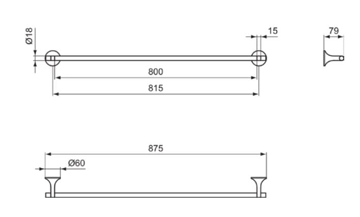 Металлический держатель для полотенец Ideal Standard La Dolce Vita ARCH-00078797 - Вид №4