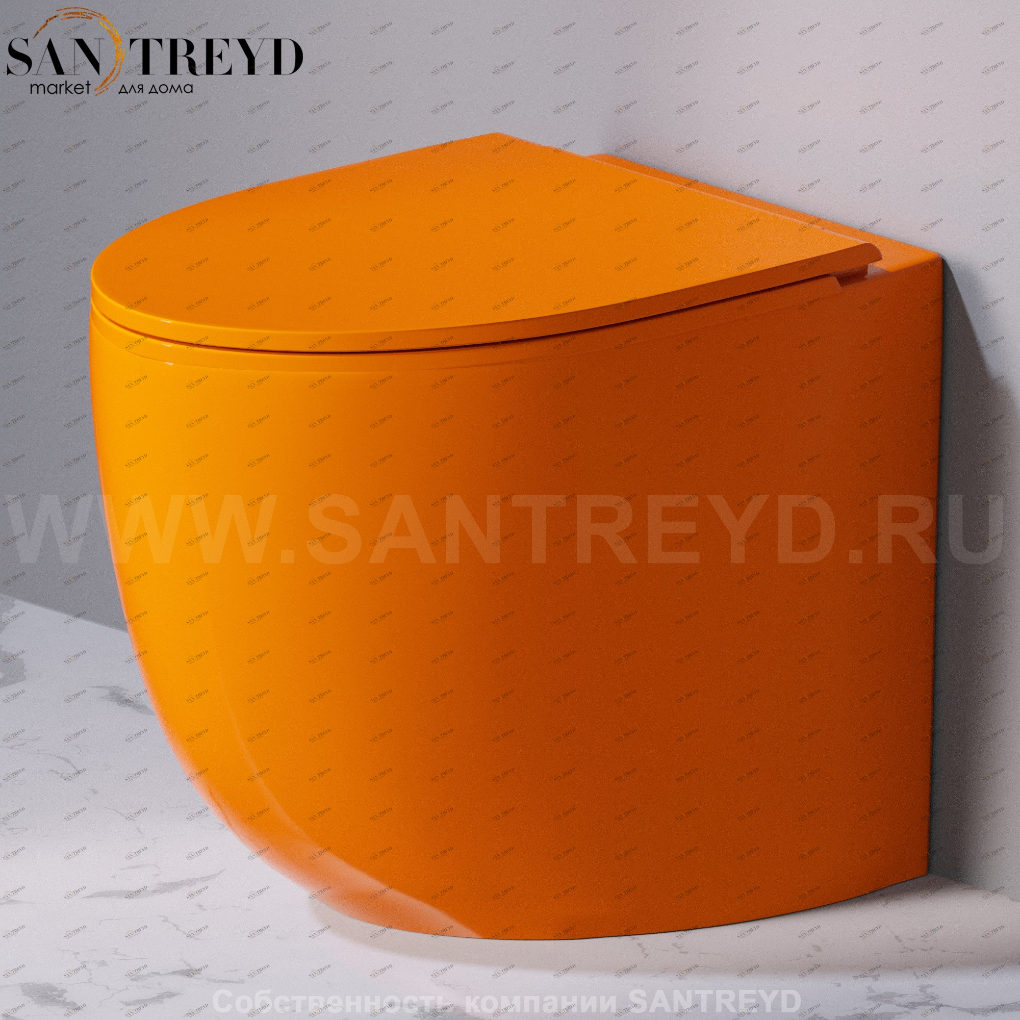 S557T0R0V7.114 Приставной унитаз напольный Оранжевый A. e T. Italia Dot Италия AeT ITALIA DOT 2.0