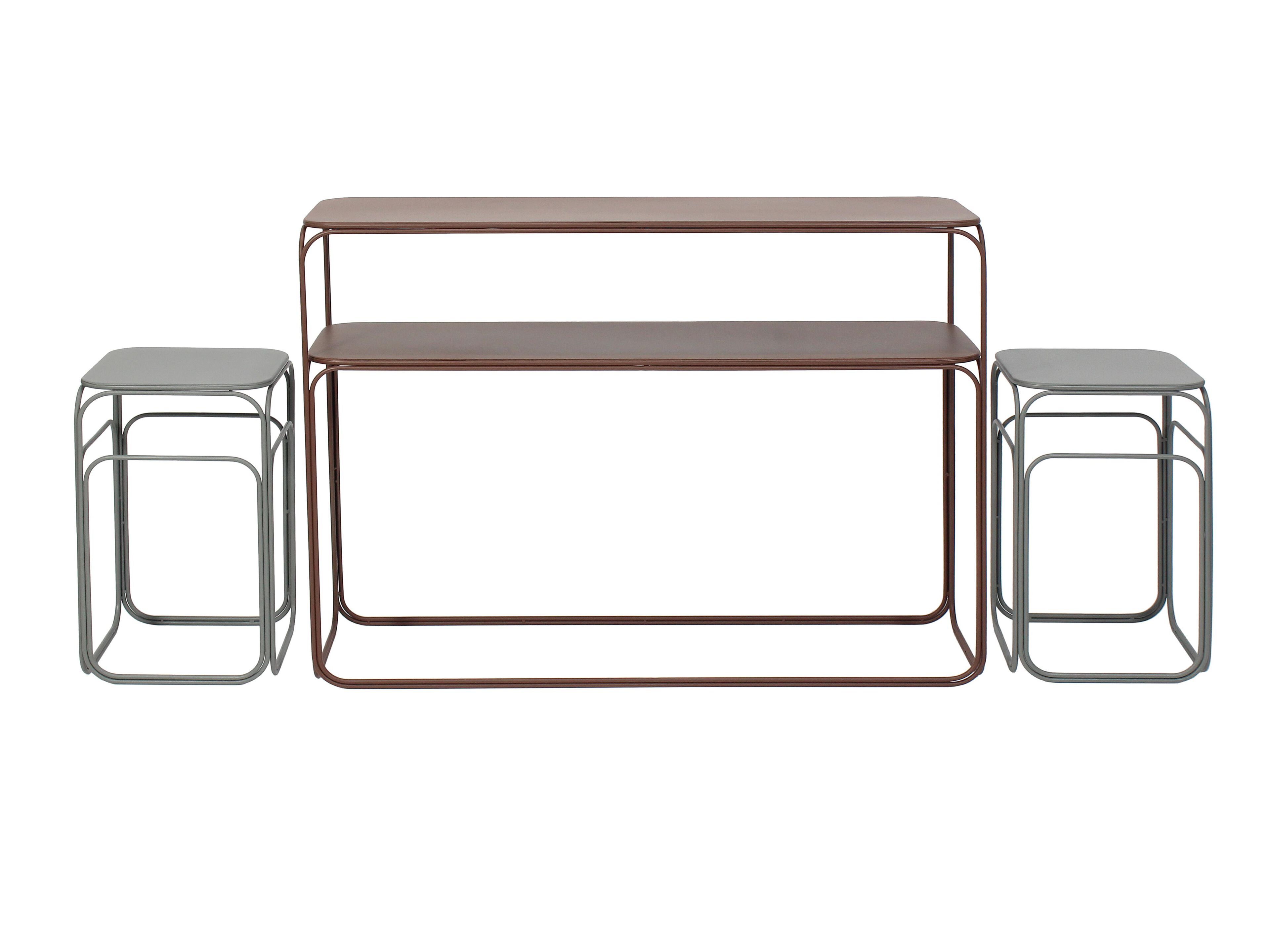 Консольный стол с 2 столами из стали с порошковым покрытием BIZZOTTO CLARITY ARCH-00136126