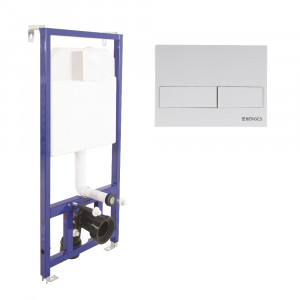 040214 Инсталляция BERGES для скрытого монтажа NOVUM L4 с кнопкой Soft Touch белая  Berges NOVUM F1