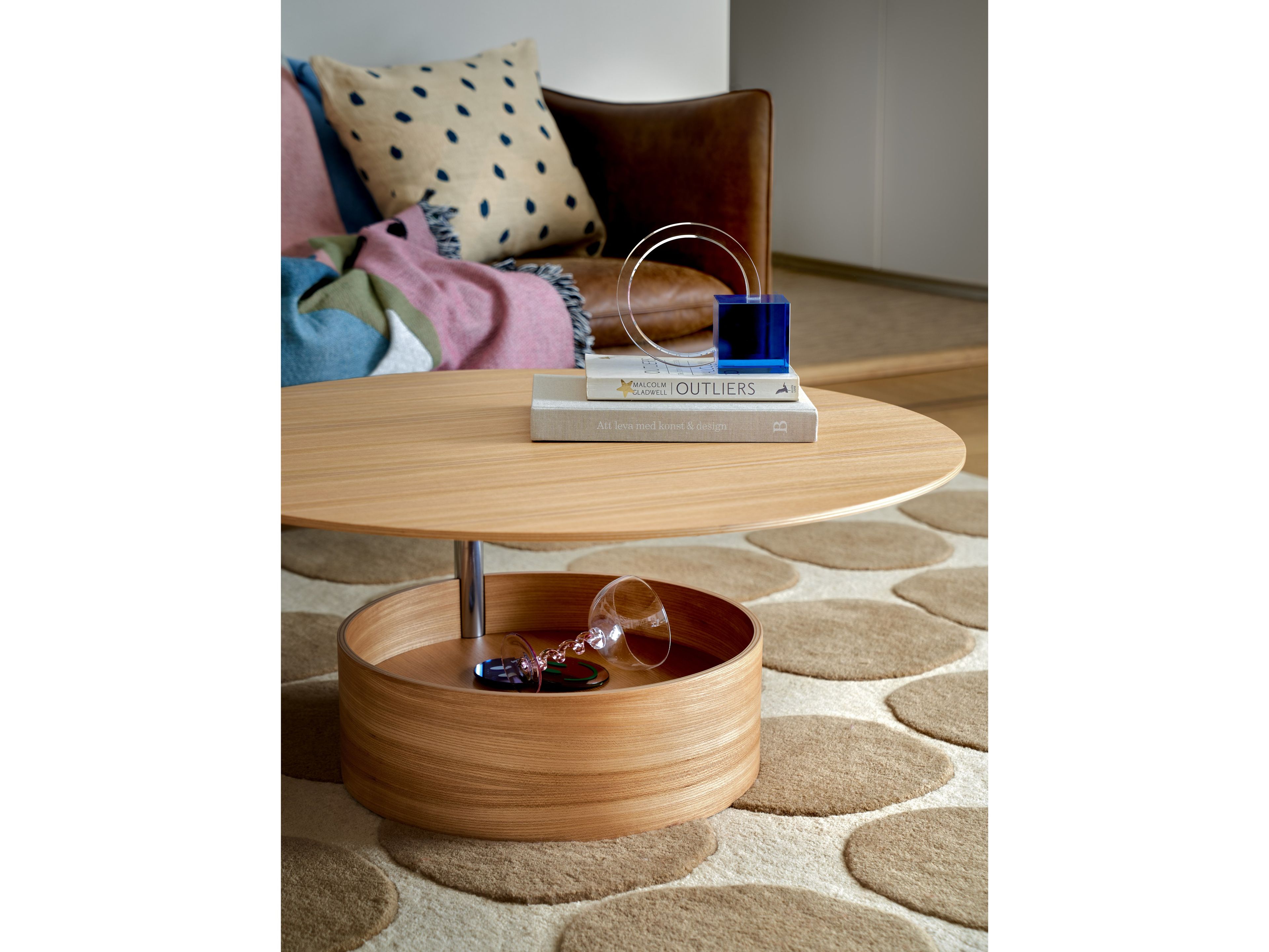 Низкий круглый журнальный столик с отсеком для хранения Maze PARASOL L ARCH-00010915 - Вид №6