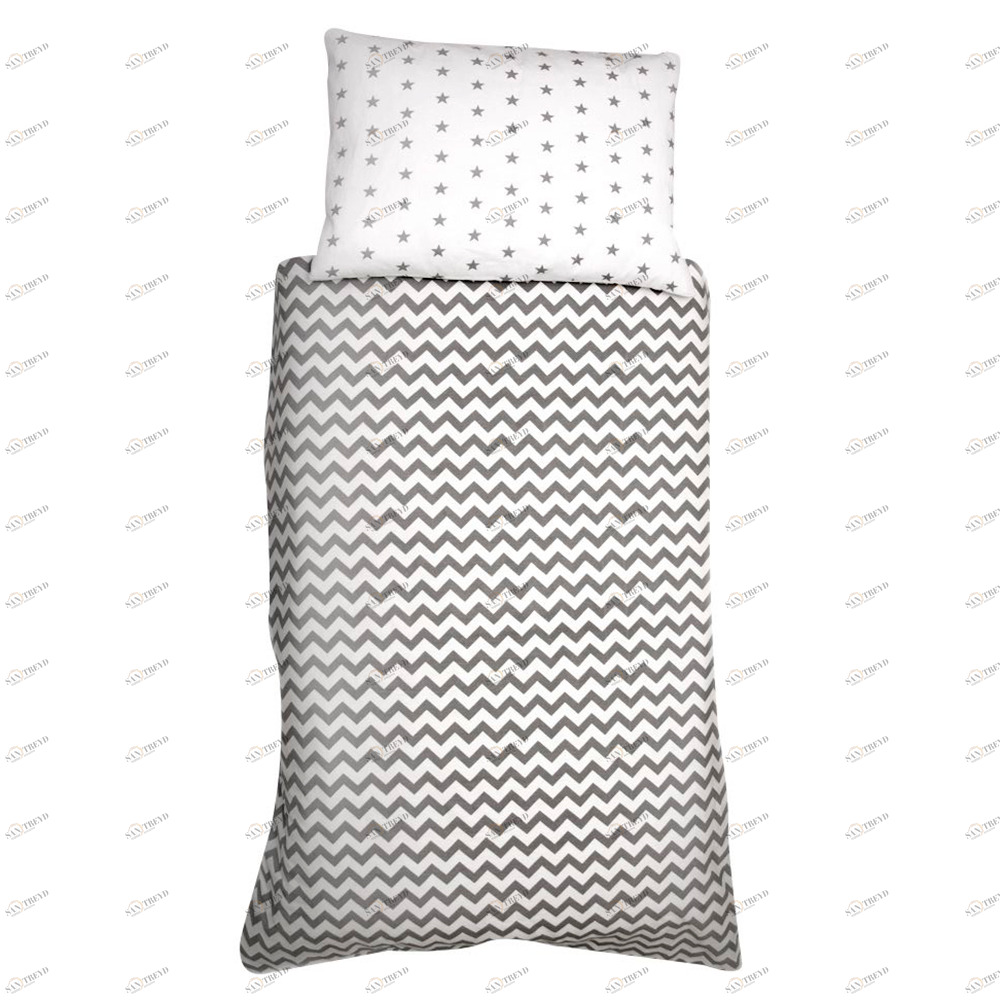 Детское постельное белье "Звезды-зигзаги" графит БЕЛЬМАРКО  327386 Серый Santreyd 