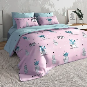 91850504 Простыня Славянский Текстиль Евро TEXTILE 200х215 поплин Кактусы, STLM-1507784