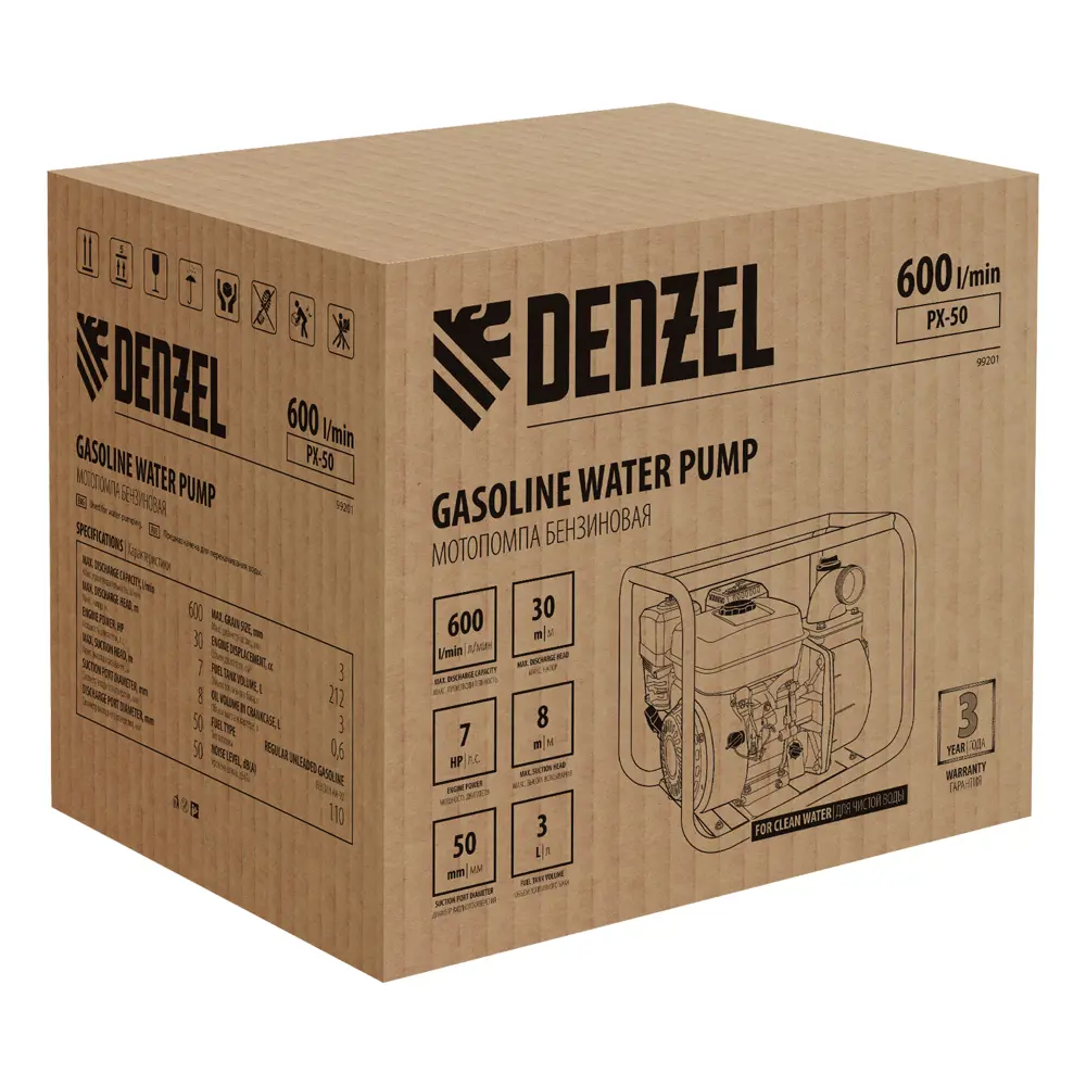 Мотопомпа Denzel PX-50 36000 л/ч STLM-2119310 - Вид №4