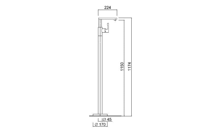 Высокий напольный смеситель для раковины Rubinetteria Giulini Ego ARCH-00032890 - Вид №2