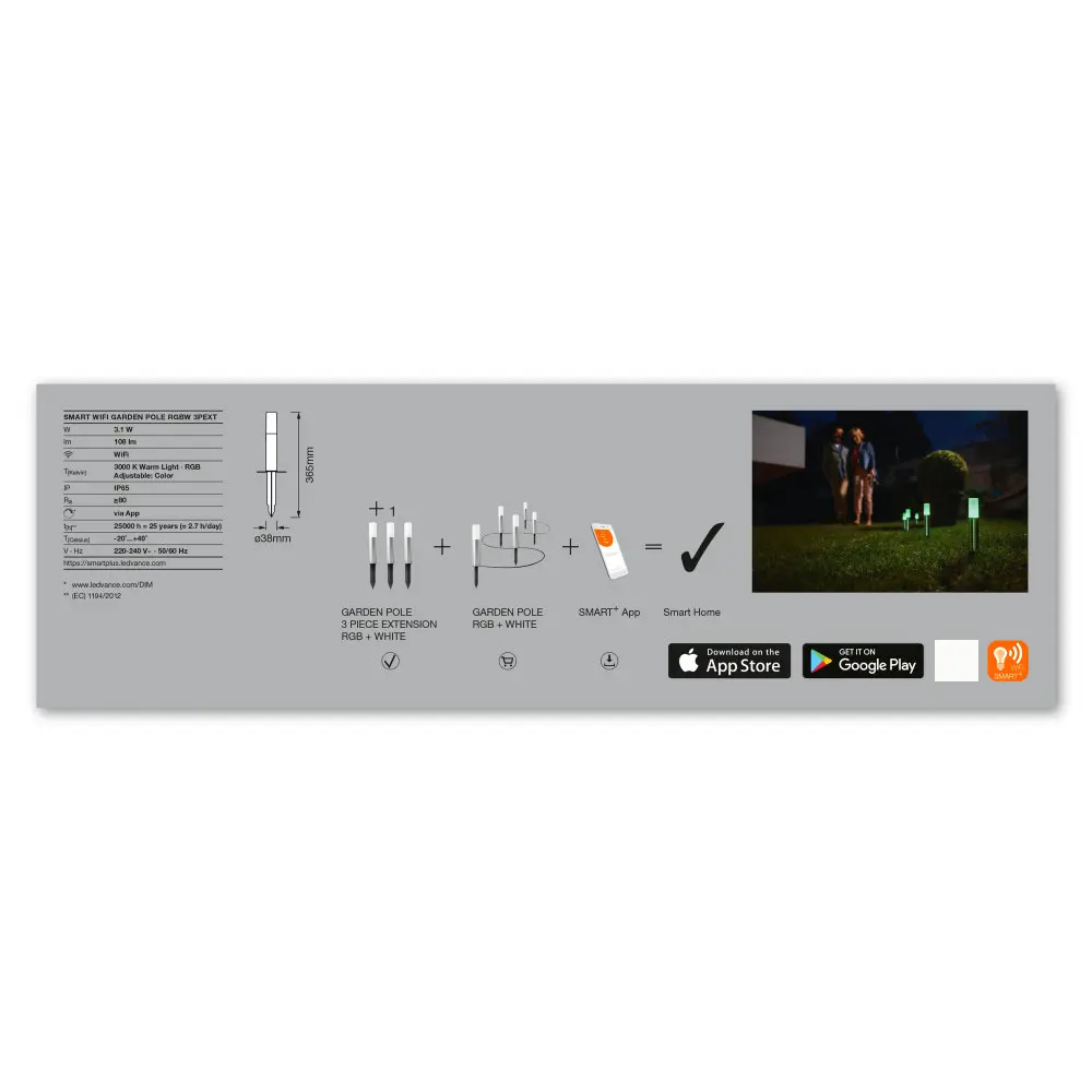 Садовый светильник ночник 3PEXT RGBW 3.1 Вт 108 Лм IP65 LEDVANCE STLM-2212260 - Вид №3
