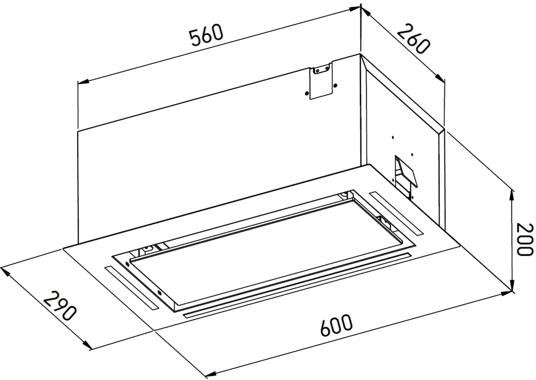 9168696 Вытяжка полновстраиваемая Meferi INBOX60BK GLASS POWER черный/черный STDN-0144828 - Вид №13