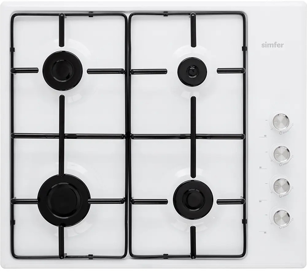 90228786 Газовая варочная панель Simfer H60Q40W401 60 см 4 конфорки цвет белый STLM-0882584