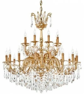 Possoni Illuminazione Люстра из чистого золота с пескоструйной обработкой и кристаллами schoeler Nur 230/16+8-sh/g