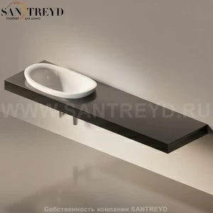 Flaminia IO e SI Столешница с отверстием под раковину от 100 до 250 см черная IO75M4.9017