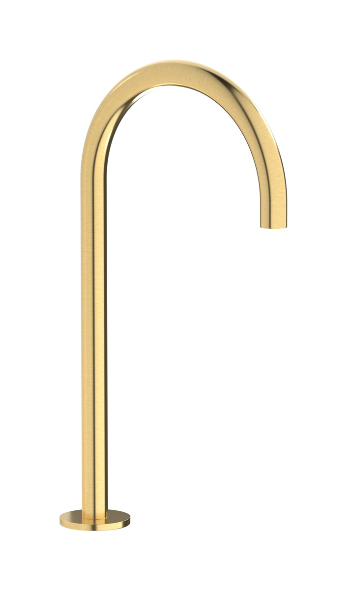 Высокий излив для накладной раковины. WE ARE IB rx395os Brushed Gold Reflex