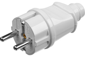 15890405 Вилка угловая белая , MAXElectro 16А/220 В, 1300 Вт 55161-W STAYER