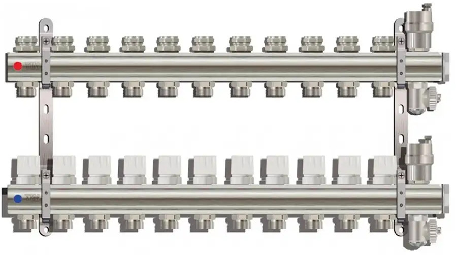 90778506 Коллекторная группа Tim&Zeissler KB011 1" ВР 11 отводов 3/4" латунь STLM-0808621
