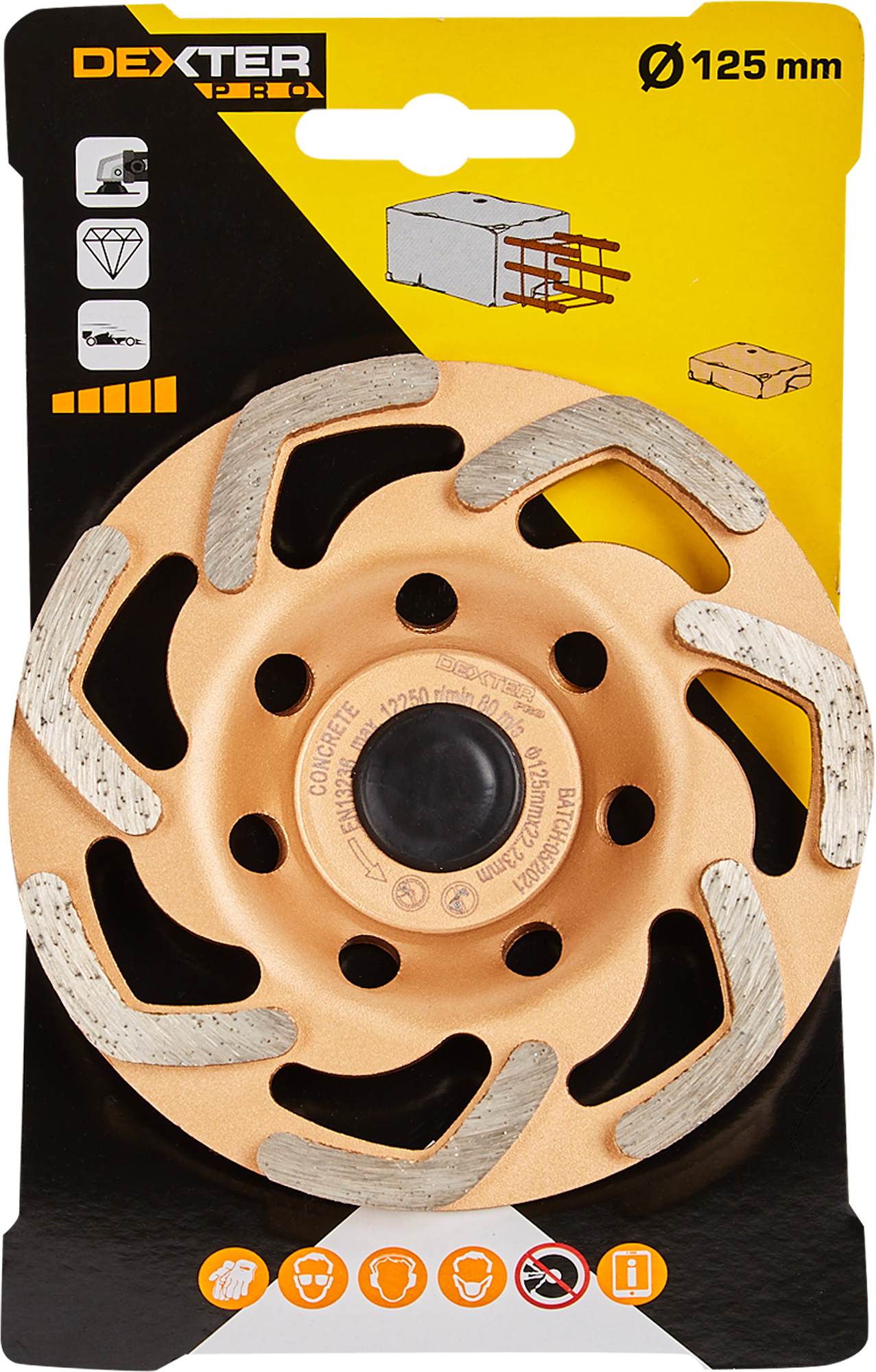 Алмазная чашка Dexter Pro 125 мм для шлифовки бетона 82977273 STLM-0038420 - Вид №2