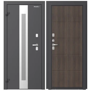 Дверь входная металлическая Термо 88x205 см левая калаб темное дерево