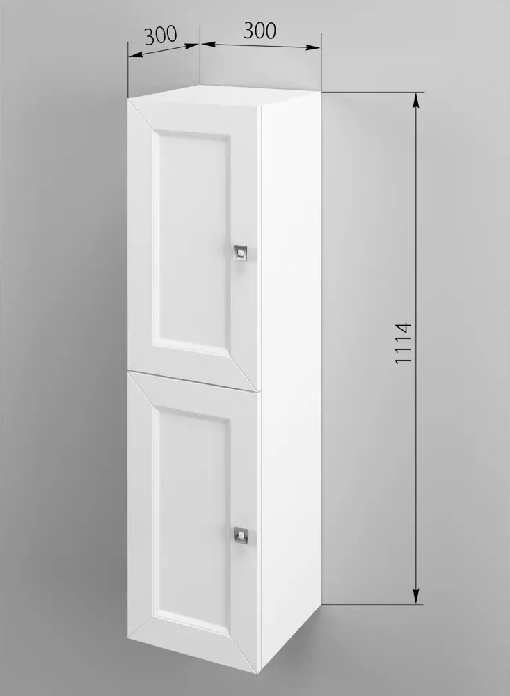 91572617 Шкаф подвесной Regent style Гранд левый 30x114см цвет белый STLM-0974518