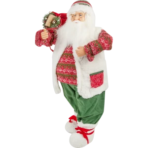 Фигурка декоративная «Дед Мороз в красном», 80 см, пластик, цвет красный