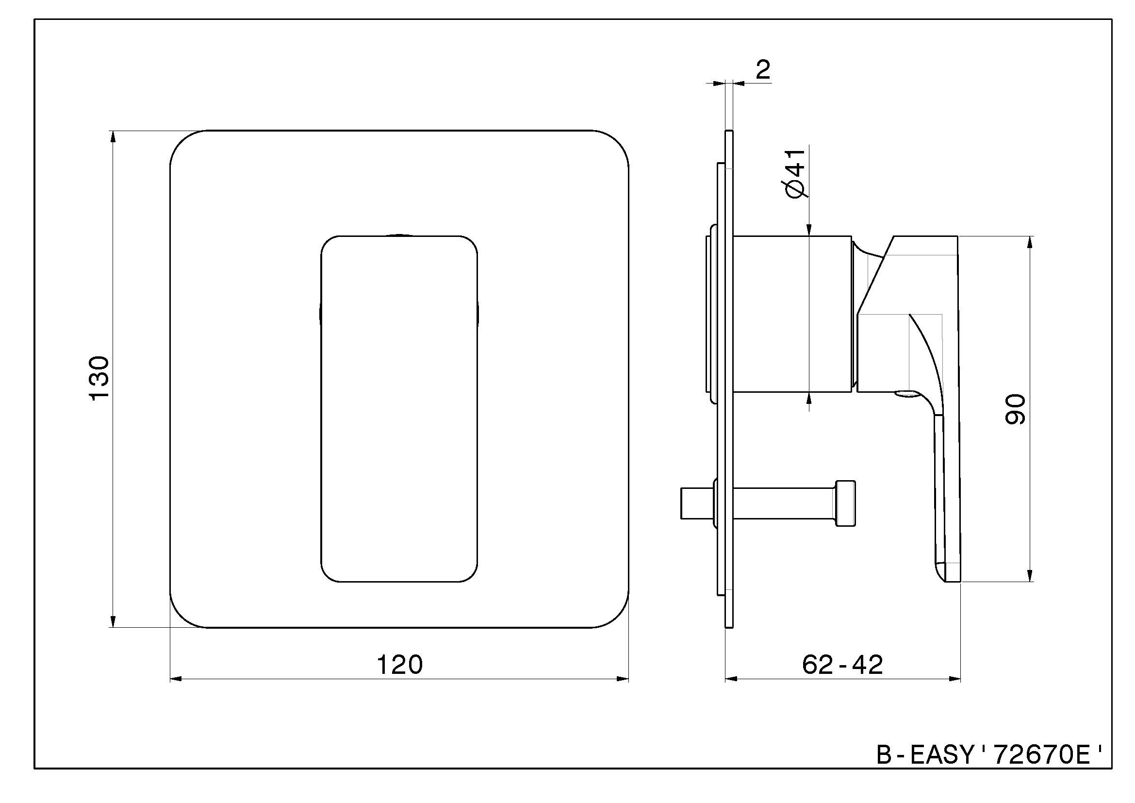 Однорычажный встраиваемый смеситель для душа с переключателем Newform B-EASY ARCH-00109542 - Вид №2