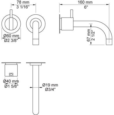 VOLA Смеситель для умывальника настенный sun-id-1391413 - Вид №7