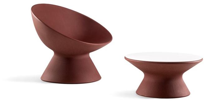 Plust Круглый журнальный столик из полиэтилена Fade sun-id-1434487 - Вид №1