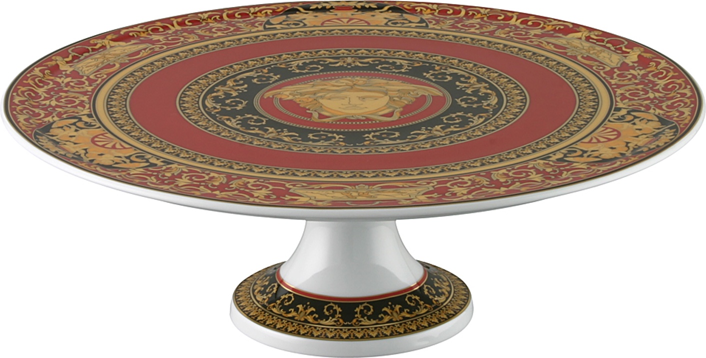 89007 Rosenthal Versace Блюдо на ножке Rosenthal Versace Медуза 33см, фарфор Фарфор 