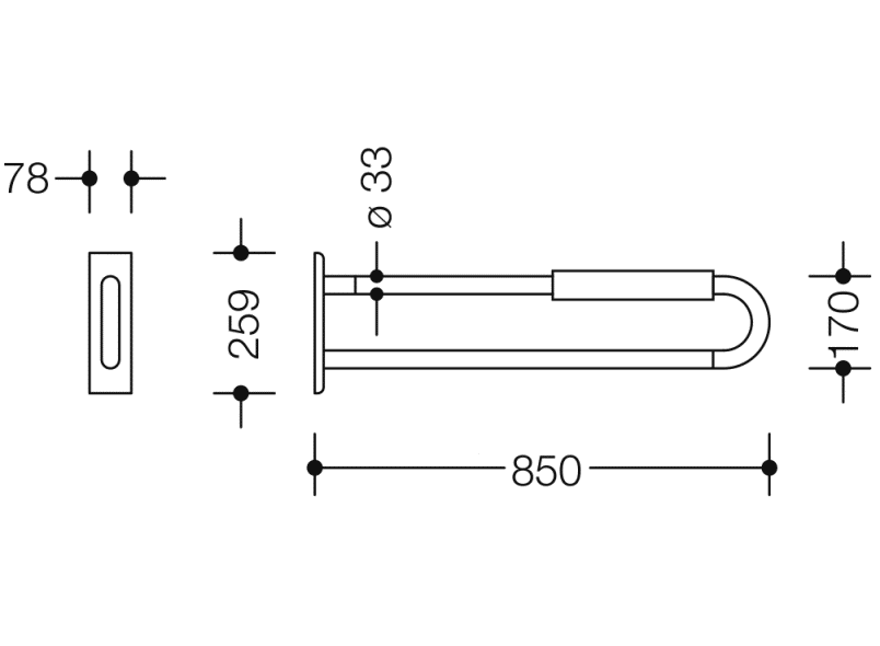 801.50B321 ручка поддержки стены HEWI Edition matt | Polyamid  - Вид №5