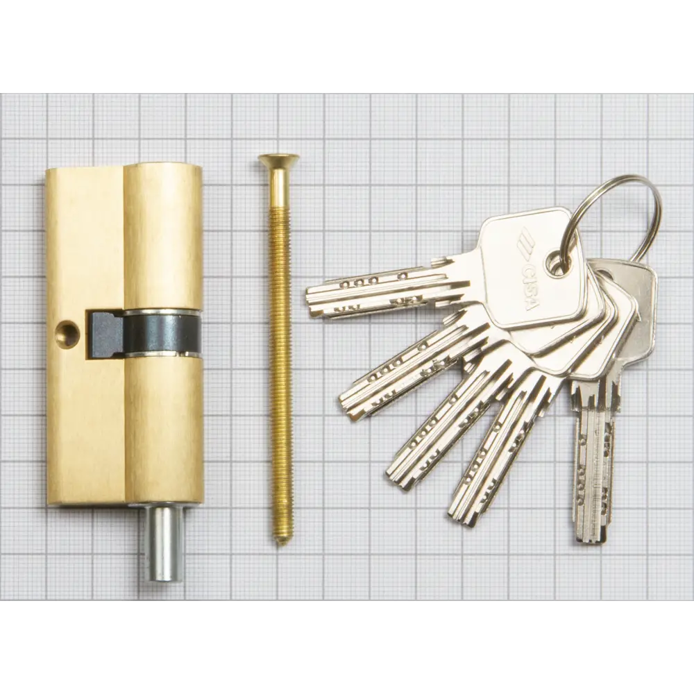 Цилиндр Cisa Astral ОА312-29.00, 40x10x40 мм, ключ/шток, цвет латунь, без вертушки STLM-2012386 - Вид №2