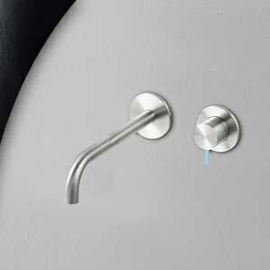 Смеситель для раковины сталь глянцевая с голубой ручкой Toki Radomonte TKI19LCIL27