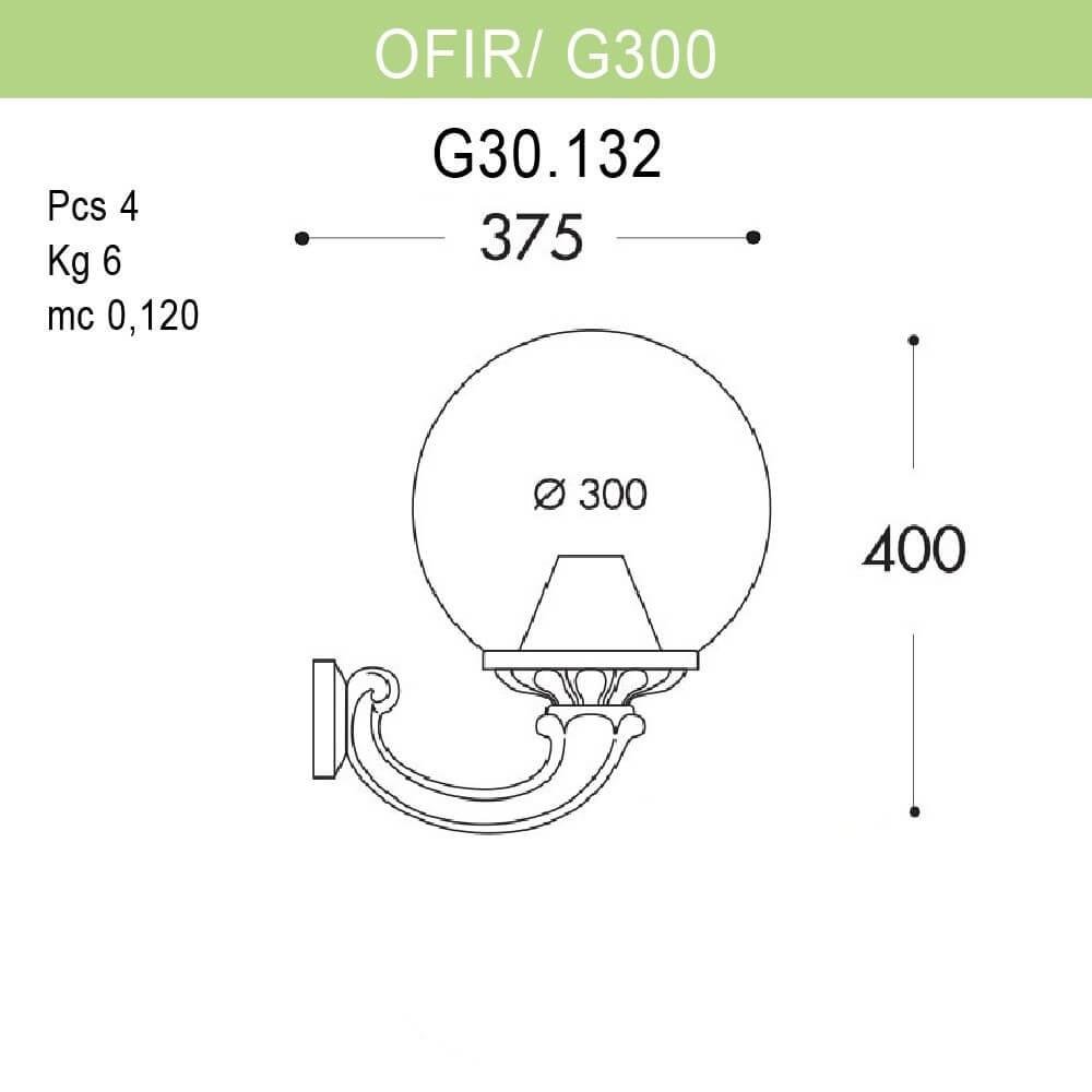 Уличный настенный светильник Fumagalli Ofir/G300 G30.132.000.WZE27 FUMAGALLI OFIR, G300 271807 Белый  - Вид №1