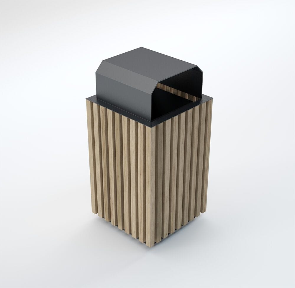 Алюминиевая стойка для мусора с крышкой для наружного использования CITYSì ALUMINUM ARCH-00077976 - Вид №1