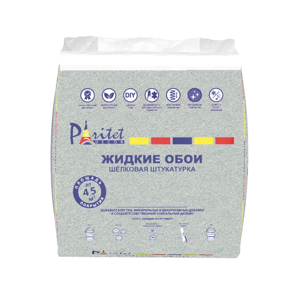 Жидкие обои гладкие Paritet B62 0.9 кг цвет черный STLM-2088197