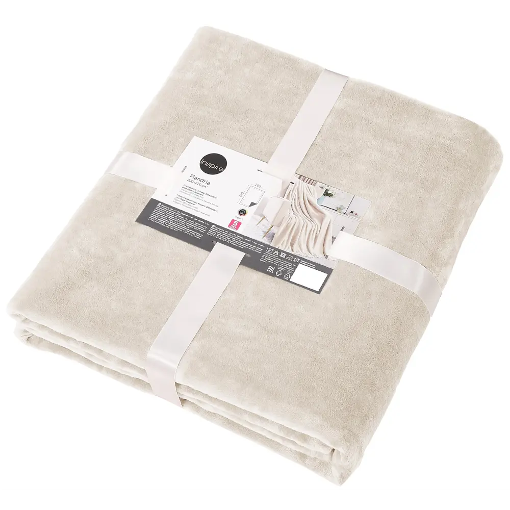 Плед Inspire Flandria из микрофибры бежевый 200x220 см 89025371 STLM-1035613 - Вид №2