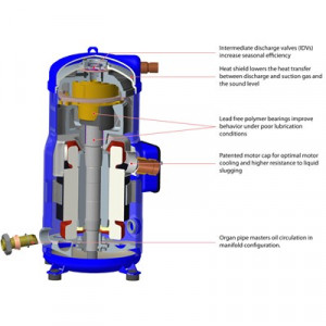 Danfoss DSH — Герметичные спиральные компрессоры, R410A DSH161A4ALC Компрессор спиральный 120H1214
