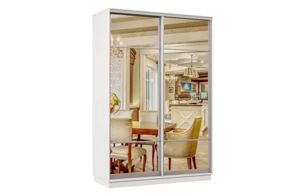 91644300 Шкаф-купе Хочу домой Классика Лайт 220x150x60 см 4 полки ЛДСП цвет белый STLM-1100644