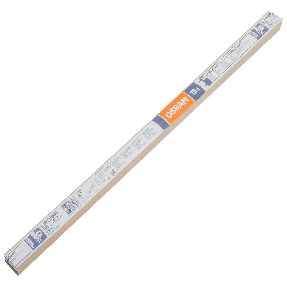 Линейная люминесцентная лампа Osram T8 G13 18W холодный белый свет 12215578 STLM-0001823 - Вид №3