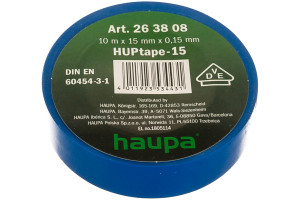 15624762 Изолента ПВХ синий 15ммх10 м, d 60 мм 263808 HAUPA