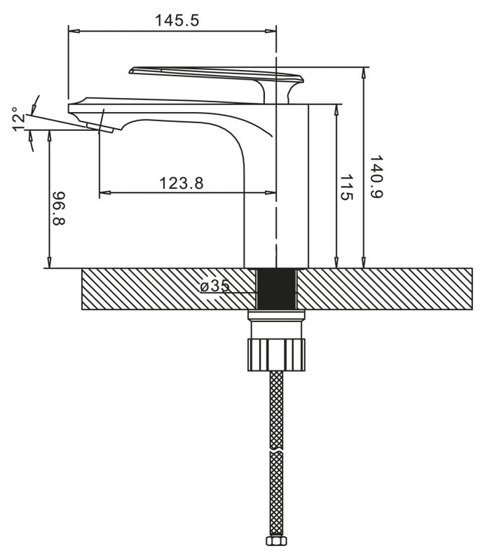 Смеситель для раковины GELLO GEL-LVM-CRM BELBAGNO  - Вид №2