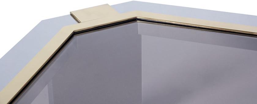 KOKET Низкий журнальный столик из нержавеющей стали и стекла sun-id-1457870 - Вид №5