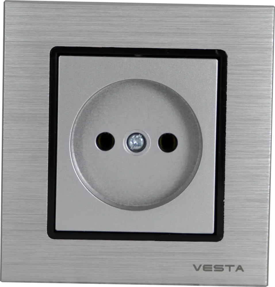 90632275 Розетка встраиваемая Vesta-electric Exclusive Silver Metallic FRZ00041001SER цвет серебристый STLM-0318457