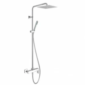 CRIQS409 Внешний смеситель для душа с поворотной стойкой, верхним душем SANDWICH SPECIAL 25 x 25 см, гибким шлангом LONG LIFE и ручным душем против известкового налета со штангой скольжения Cristina Rubinetterie