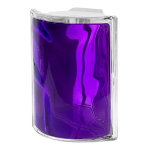 Стеклоблок Vitrablock Волна окрашенный внутри угловой цвет аметист