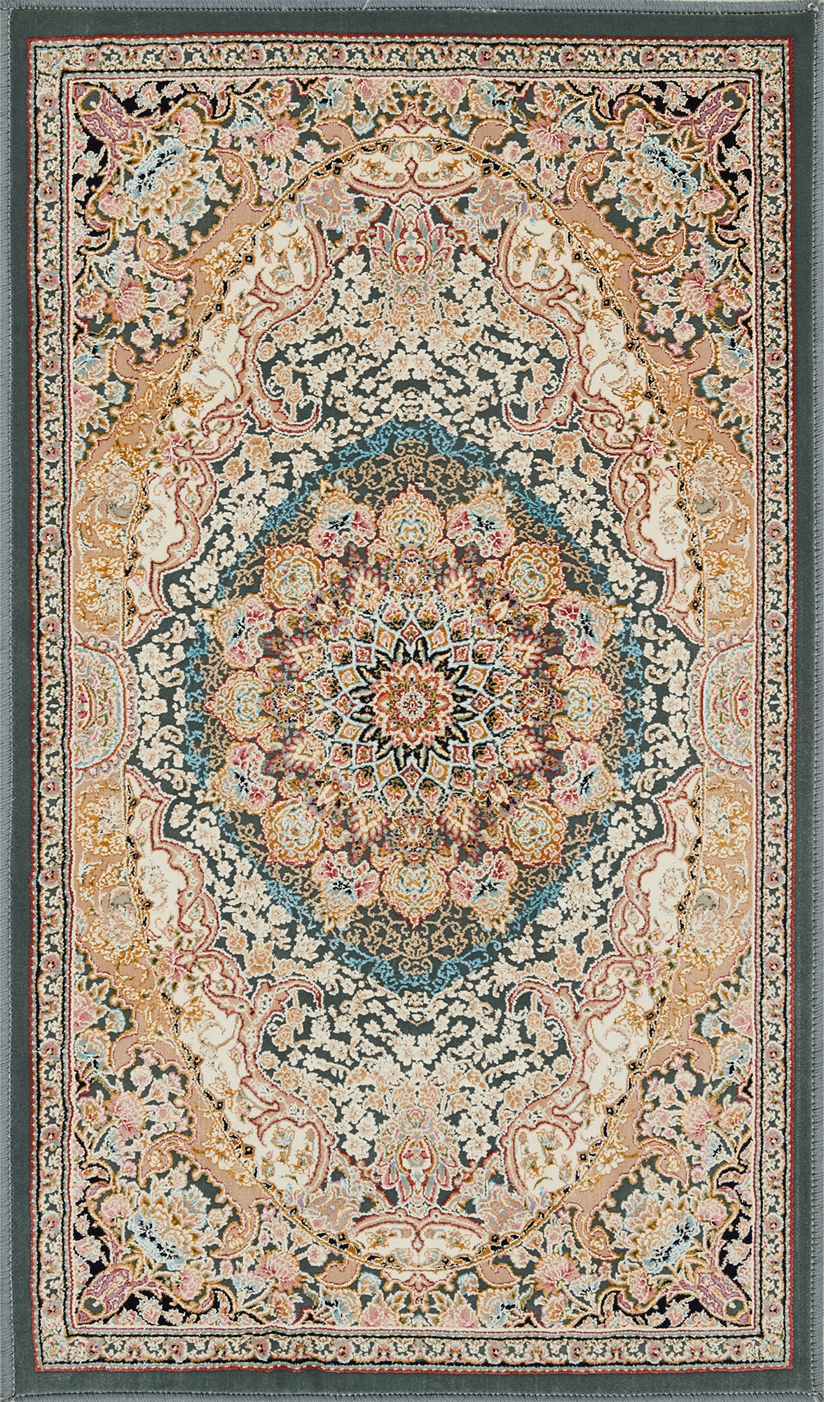 86370491 Ковер полиэстер Anosha 50х80 см цвет голубой STLM-0068233 Santreyd 