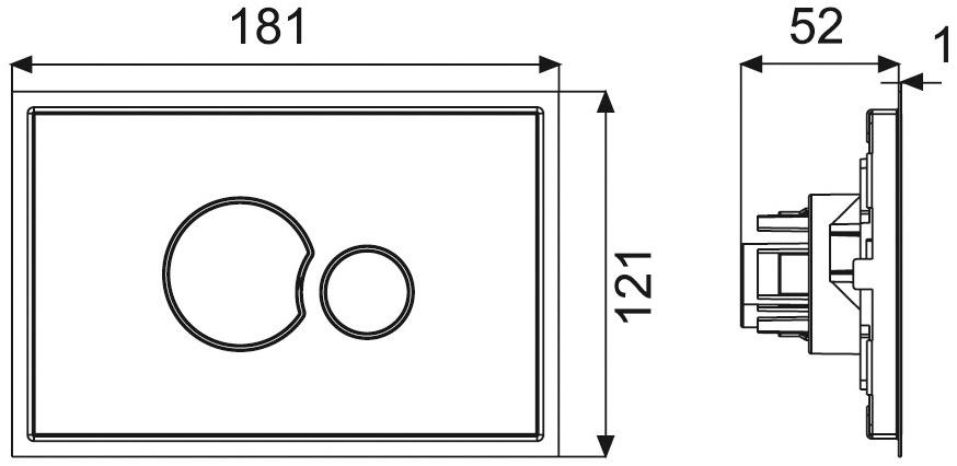 Панель смыва для унитаза из пластика Nicoll P2pg706 Santreyd - Вид №1