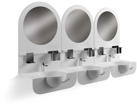 GES Group Моноблочная общественная раковина из массива с зеркалом sun-id-1349358 - Вид №5