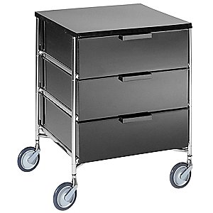 Тумба на колесах черная 3 ящика Mobil KARTELL ДЛЯ ЖИЗНИ 012048 Черный  - Вид №2