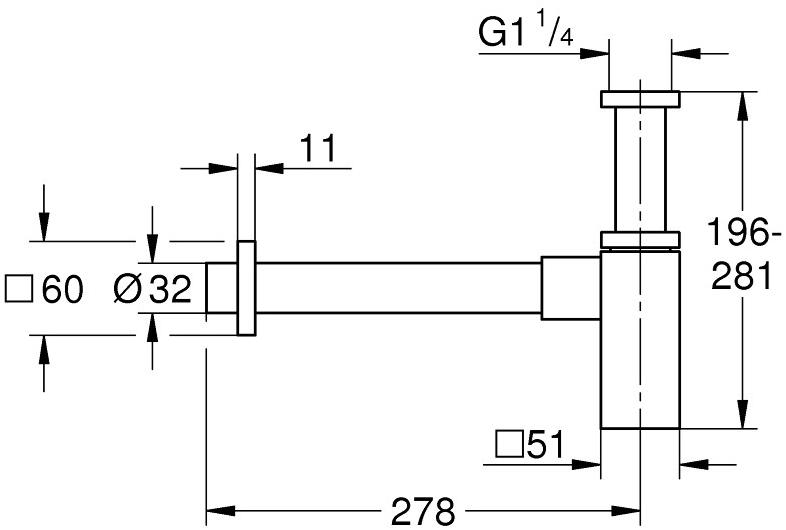 Сифон для раковины GROHE 1 1/4″, хром (40564000) Spare Parts - Вид №1